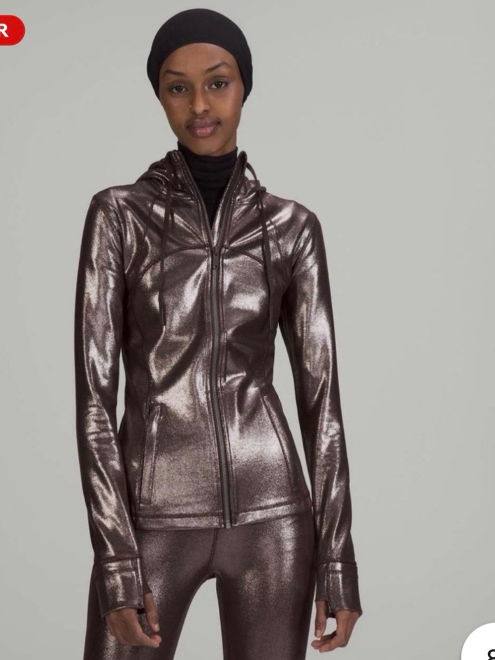 lululemon athletica Metallic Brown Zip Hoodie Jacket - Women